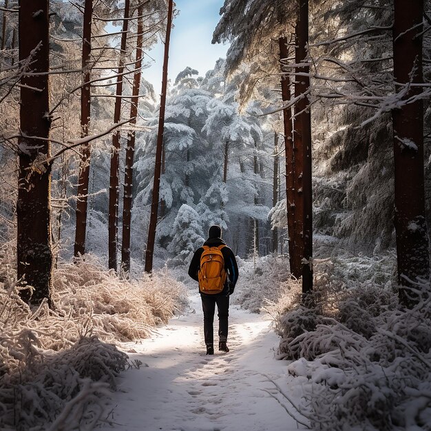 Man in de winter warm