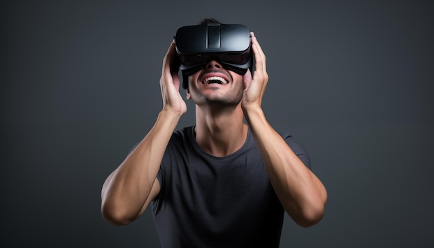 Man in een VR-bril.