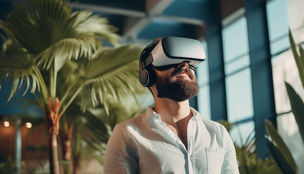 Man in een VR-bril.