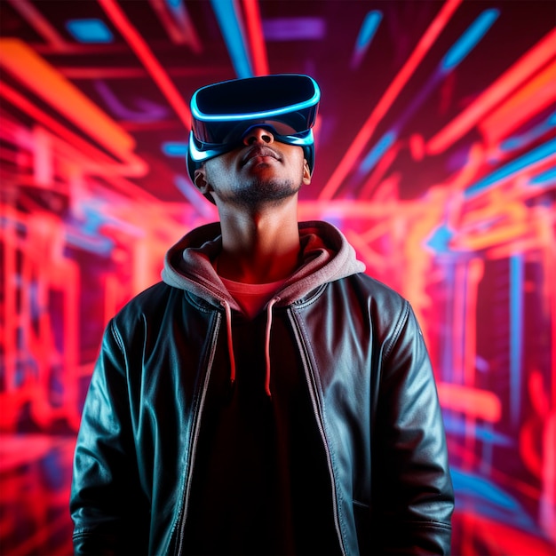 Man in glazen VR foto modern