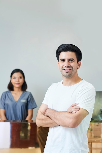 Man in spa salon