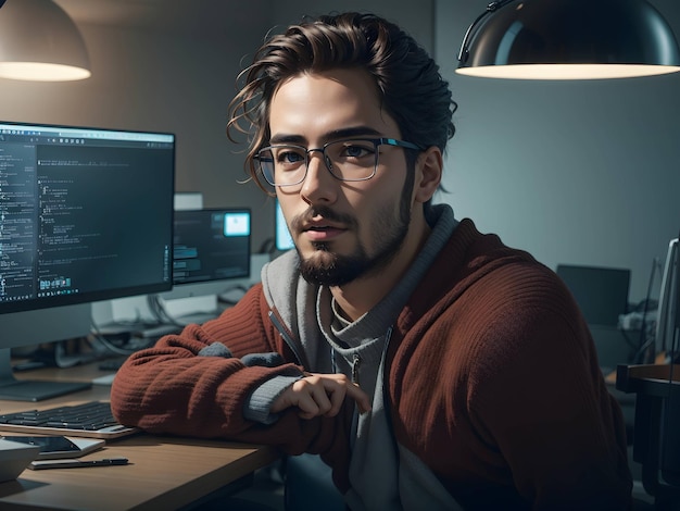 写真 オフィス内の男