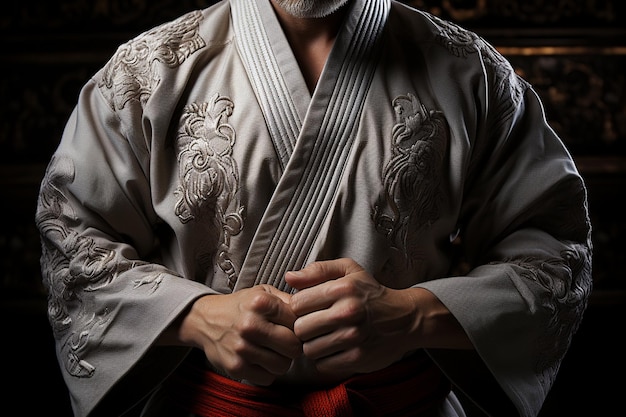 man in witte kimono