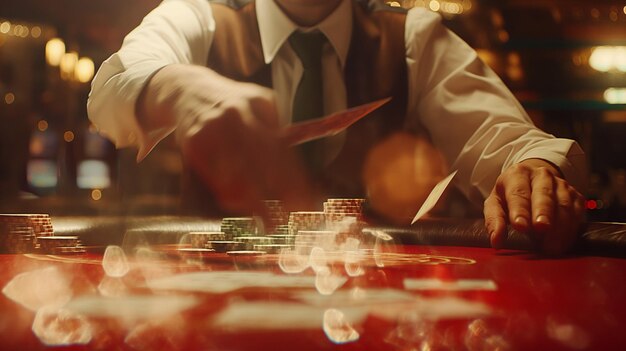 Foto un uomo sta tagliando qualcosa con un coltello in mano