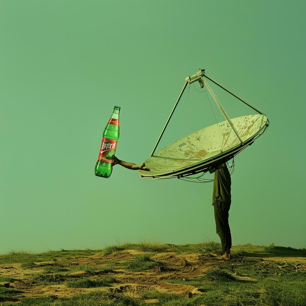 Photo a man is holding a bottle of coca cola