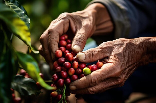 a man is holding a bunch of teas that are green and red