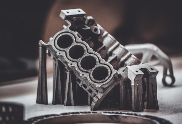 Man is holding object printed on metal 3d printer