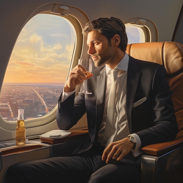 a man is sitting in an airplane and smoking a cigarette