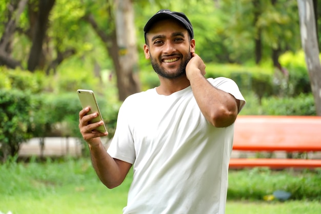 Man is using fast 5g net in his mobile