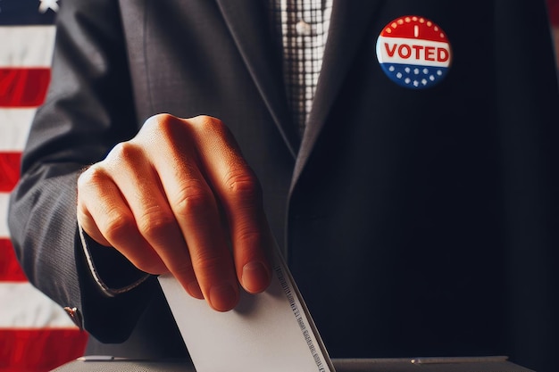 Foto l'uomo sta votando in un'elezione