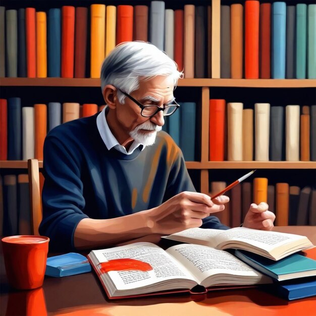 a man is writing in a book with a pen in his hand