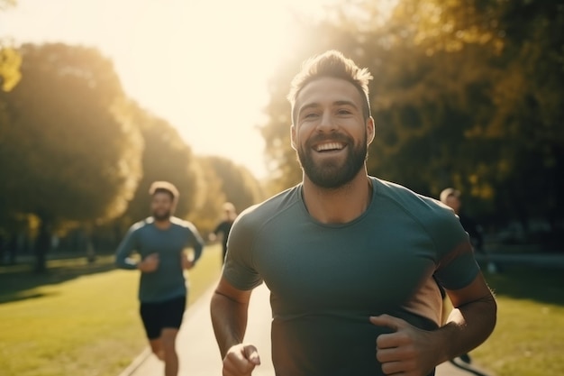 a man jogging in the parkcardio generative ai