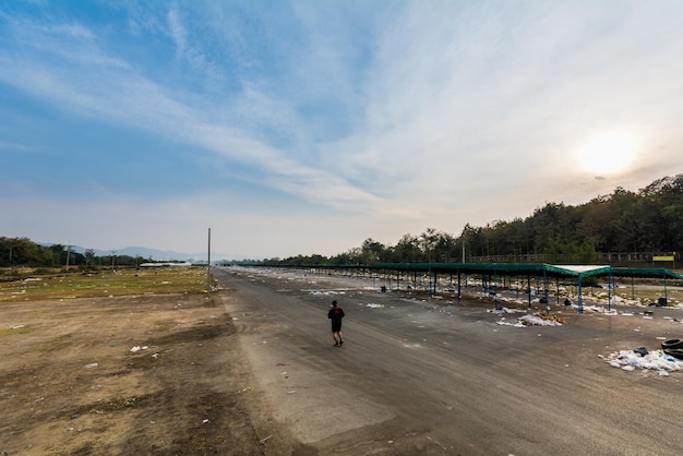 Man jogging on pathway