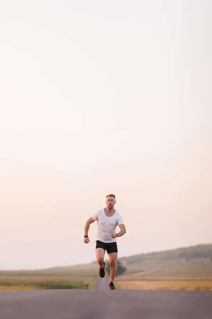 Man jogging on road