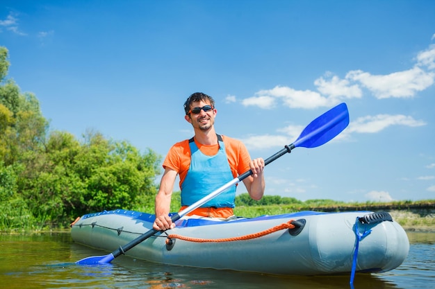 Man kayaking