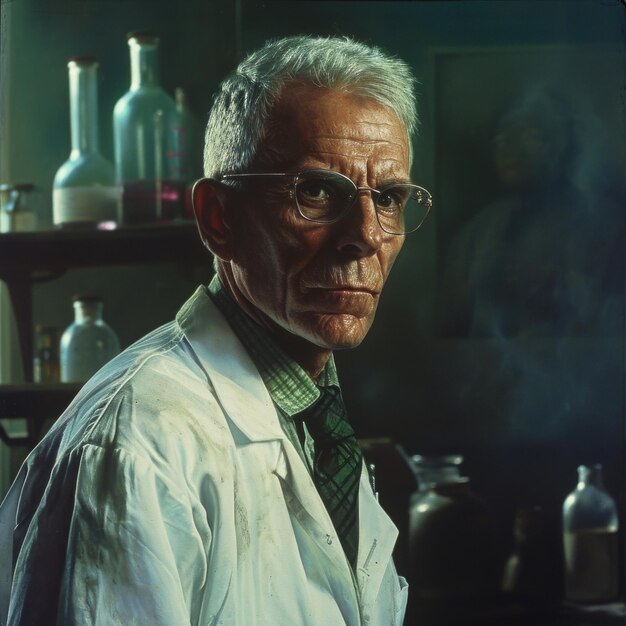 Photo a man in a lab coat