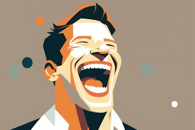 A man laughing out loud generative ai