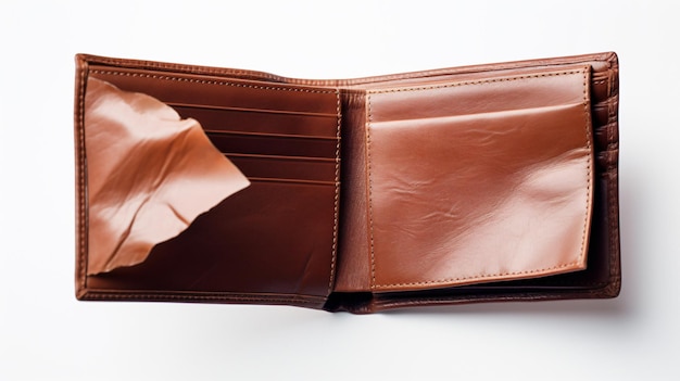 Man leather open wallet