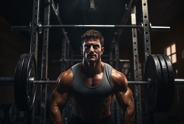 a man lifting weights in a gym