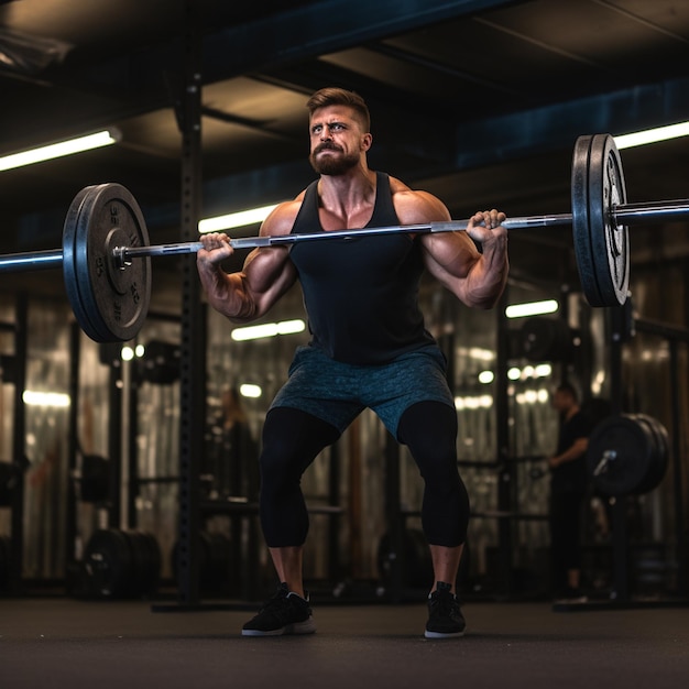 a man lifts a barbell with the number 6 on it