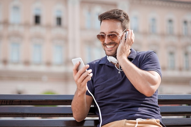 Man listening to music