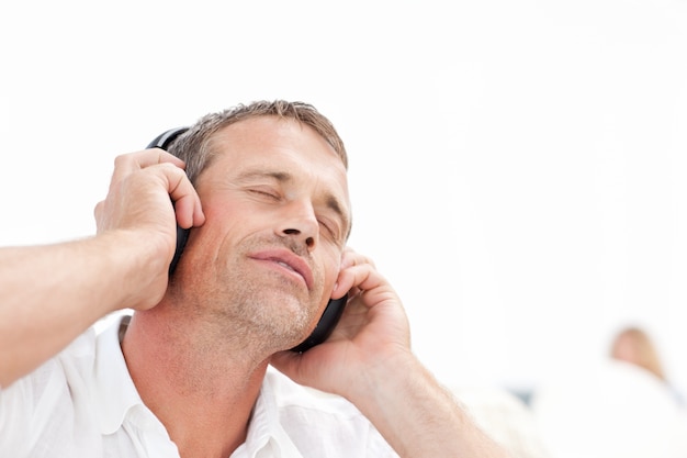 Man listening to some music 