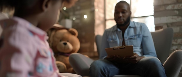 a man and a little girl sitting on a couch