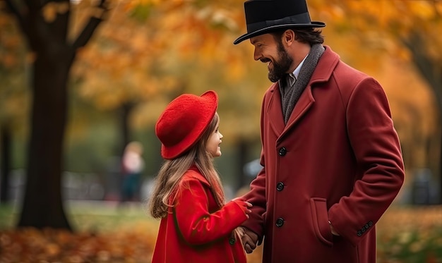 A man and a little girl standing next to each other