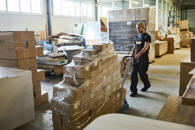 Man loading the packed goods