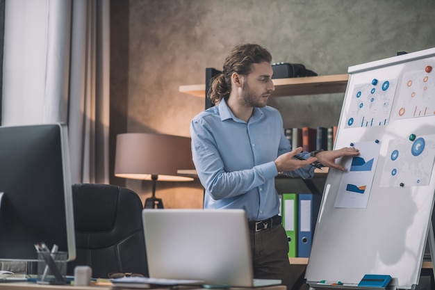 Man looking on the whiteboard