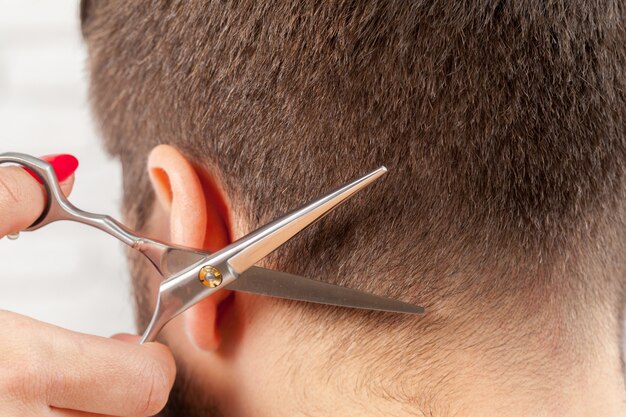 Man makes a haircut