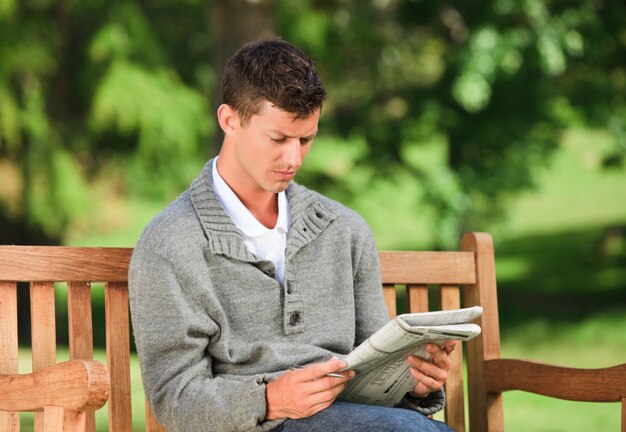 Man making his crossword 