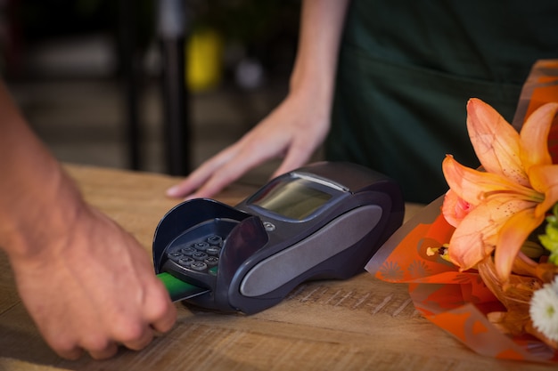 Man making payment with his credit card