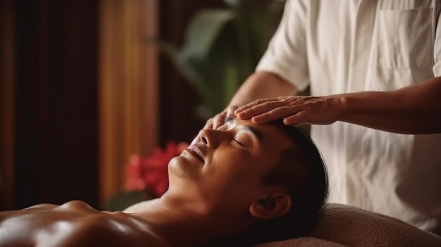 A man and a massage at a spa centrexA