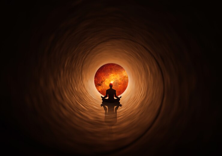 Photo man in meditation yoga pose