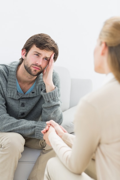 Man in meeting with a financial adviser