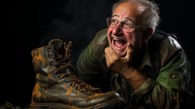 Man met bril en groene jas bij Boots