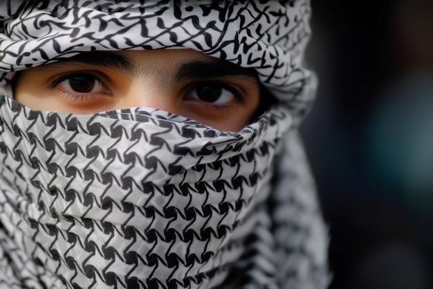 Man met een keffiyeh masker