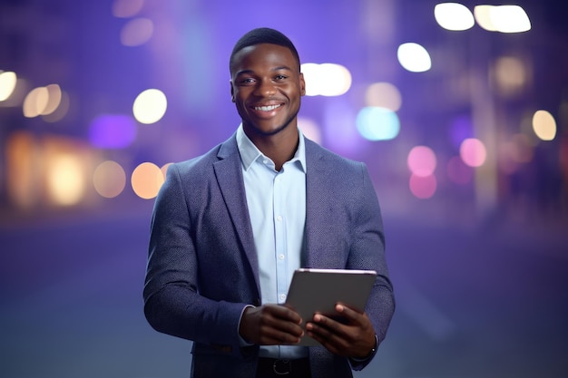 Man met een tabletcomputer