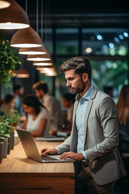 man met laptop