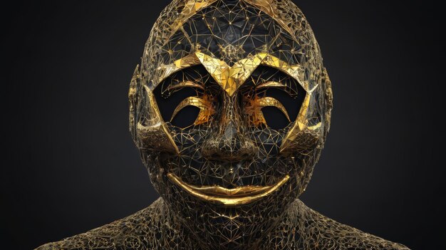 Man met masker met gouden gezicht