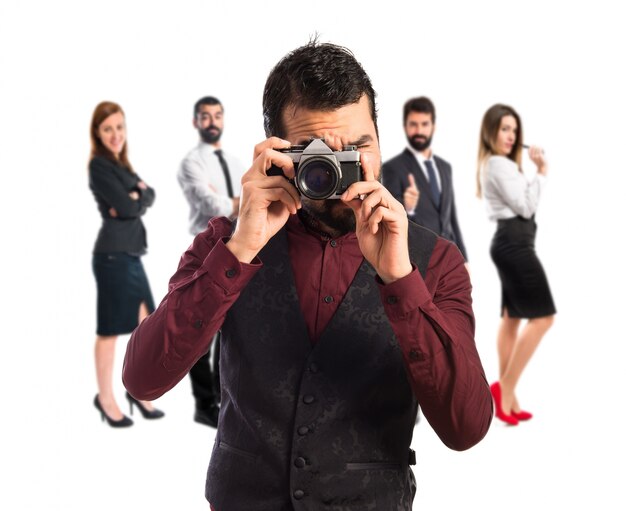 Man met vest stock photography