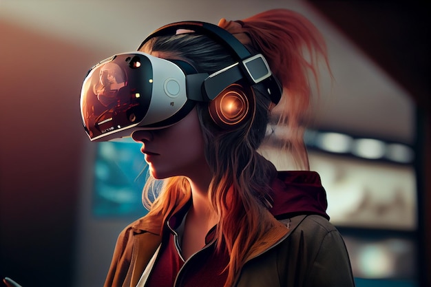 Man met virtual reality-headsetgeneratieve ai