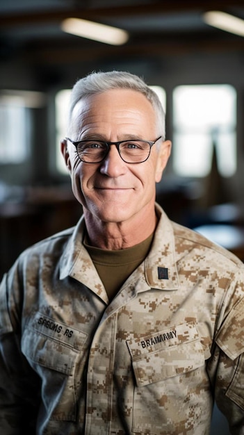 Photo a man in a military uniform posing for a picture