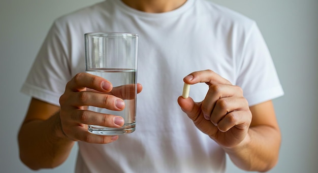 Man neemt medicijn met water