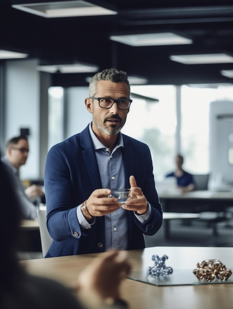 Man ontmoet persoon gezamenlijkheid bedrijfsgroep teamwerk kantoor zakenman manager generatieve AI