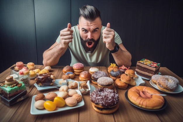 Man overcoming junk food Generate Ai