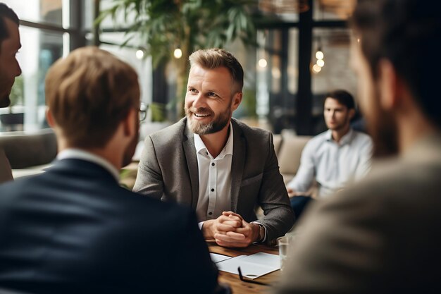 Man participating in a group discussion about overcoming financial challenges