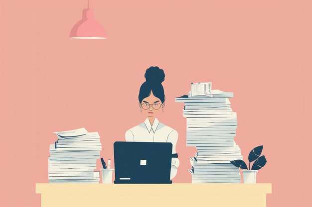 Photo man paying bills at the end of the month surrounded by paperwork and stress