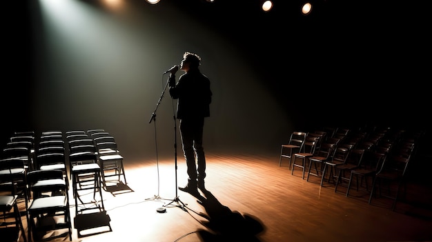 A Man Perfoming On A Stage